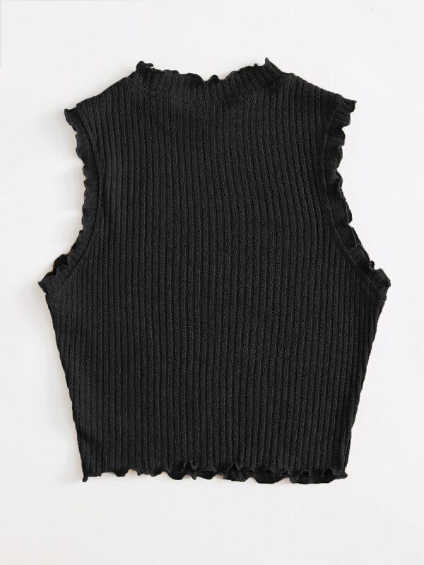 Ribbed Lettuce-Edge Tank Top - INS | Online Fashion Free Shipping Clothing, Dresses, Tops, Shoes