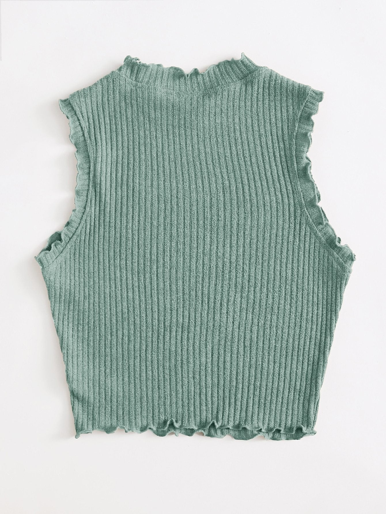 Ribbed Lettuce-Edge Tank Top - INS | Online Fashion Free Shipping Clothing, Dresses, Tops, Shoes