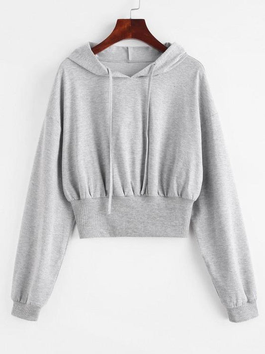 Ribbed Wide Waistband Drop Shoulder Hoodie - INS | Online Fashion Free Shipping Clothing, Dresses, Tops, Shoes