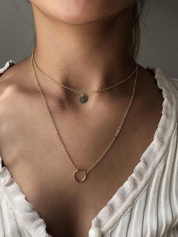 Ring Charm Layered Necklace - INS | Online Fashion Free Shipping Clothing, Dresses, Tops, Shoes