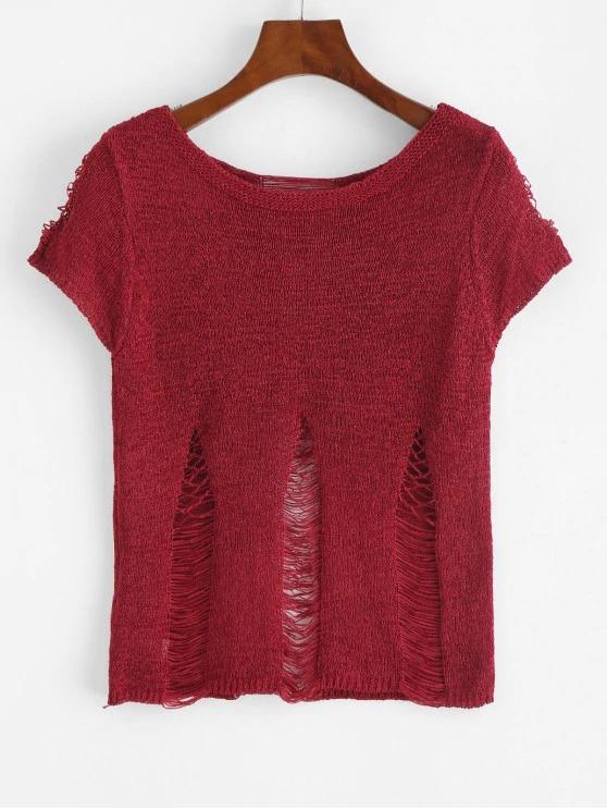 Ripped Knit Top - INS | Online Fashion Free Shipping Clothing, Dresses, Tops, Shoes