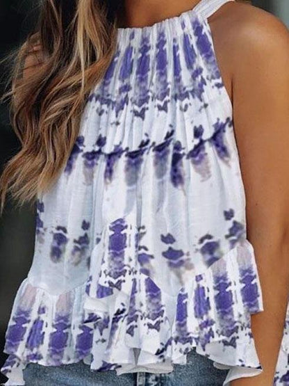 Round Neck Sleeveless Casual Vest With Ruffles - Tank Tops - INS | Online Fashion Free Shipping Clothing, Dresses, Tops, Shoes - 20-30 - 23/07/2021 - color-purple