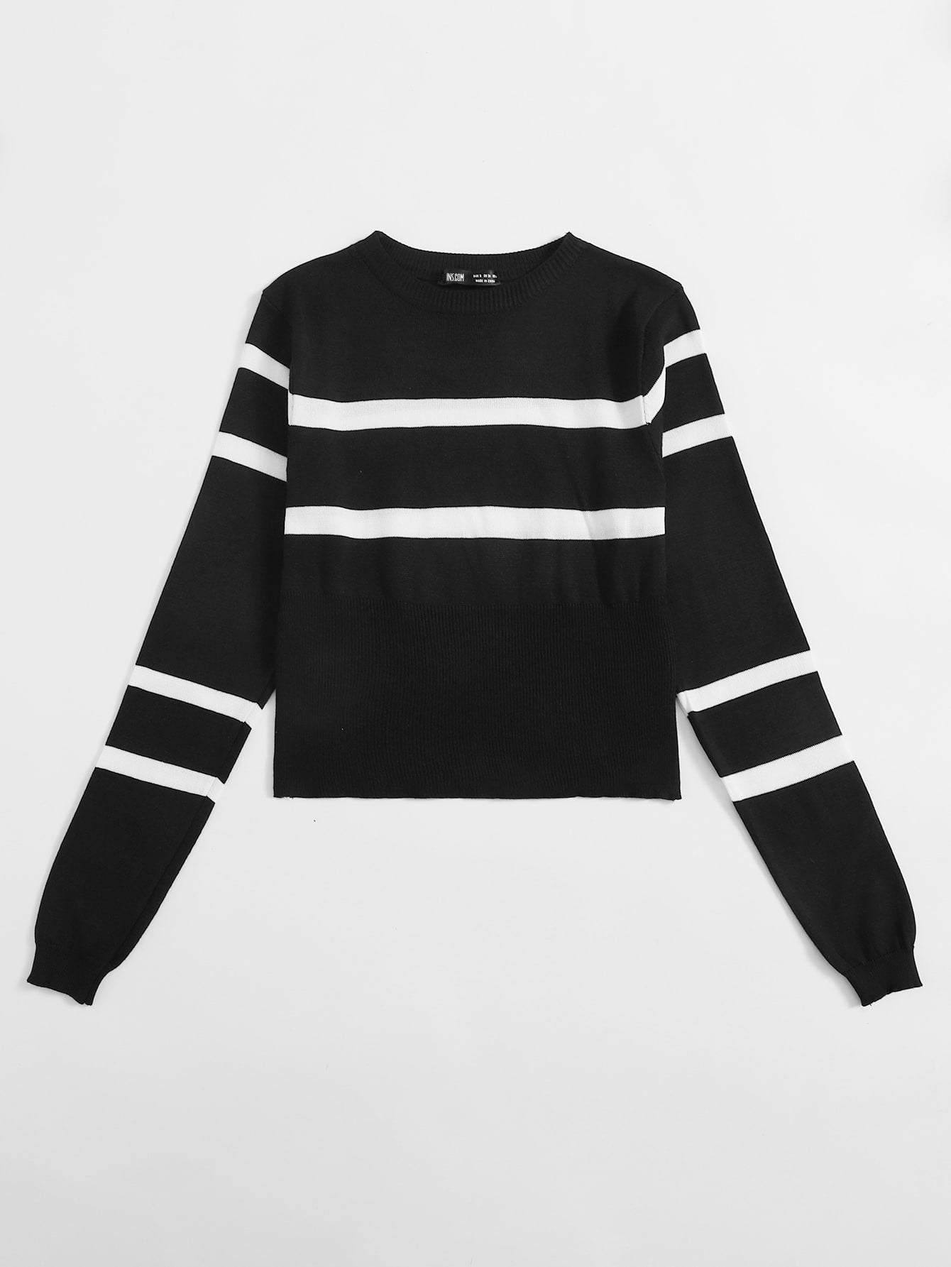 Round Neck Striped Sweater - INS | Online Fashion Free Shipping Clothing, Dresses, Tops, Shoes
