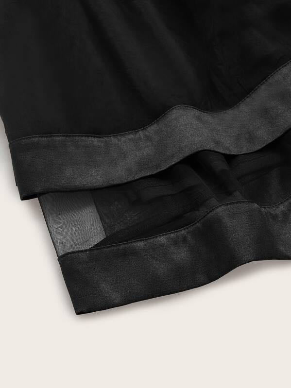 Satin Trim Layered Organza Skirt - INS | Online Fashion Free Shipping Clothing, Dresses, Tops, Shoes