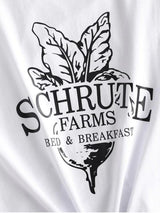 Schrute Farms Graphic Short Sleeve T-shirt - INS | Online Fashion Free Shipping Clothing, Dresses, Tops, Shoes