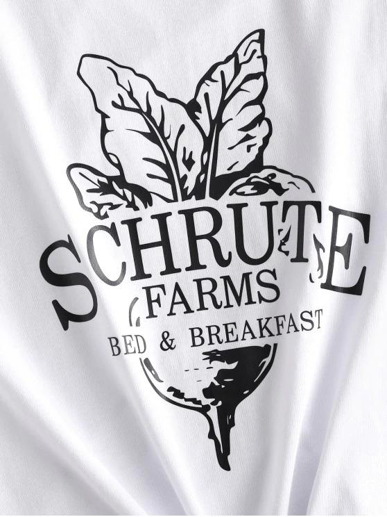 Schrute Farms Graphic Short Sleeve T-shirt - INS | Online Fashion Free Shipping Clothing, Dresses, Tops, Shoes