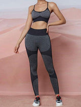 Seomiscky Two Tone Marled Knit Leggings - Activewear - INS | Online Fashion Free Shipping Clothing, Dresses, Tops, Shoes - 02/02/2021 - Activewear - Autumn