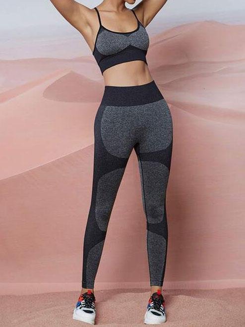 Seomiscky Two Tone Marled Knit Leggings - Activewear - INS | Online Fashion Free Shipping Clothing, Dresses, Tops, Shoes - 02/02/2021 - Activewear - Autumn