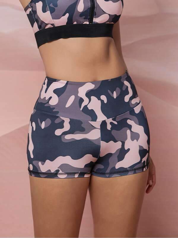 Seomiscky Wide Waistband Camo Sports Shorts - INS | Online Fashion Free Shipping Clothing, Dresses, Tops, Shoes