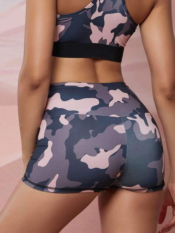 Seomiscky Wide Waistband Camo Sports Shorts - INS | Online Fashion Free Shipping Clothing, Dresses, Tops, Shoes