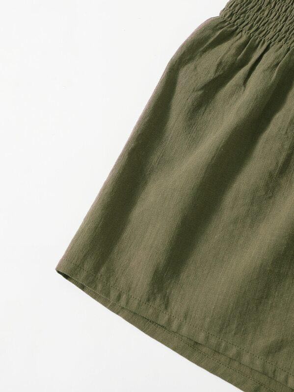 Shirred Wide Waistband Shorts - INS | Online Fashion Free Shipping Clothing, Dresses, Tops, Shoes