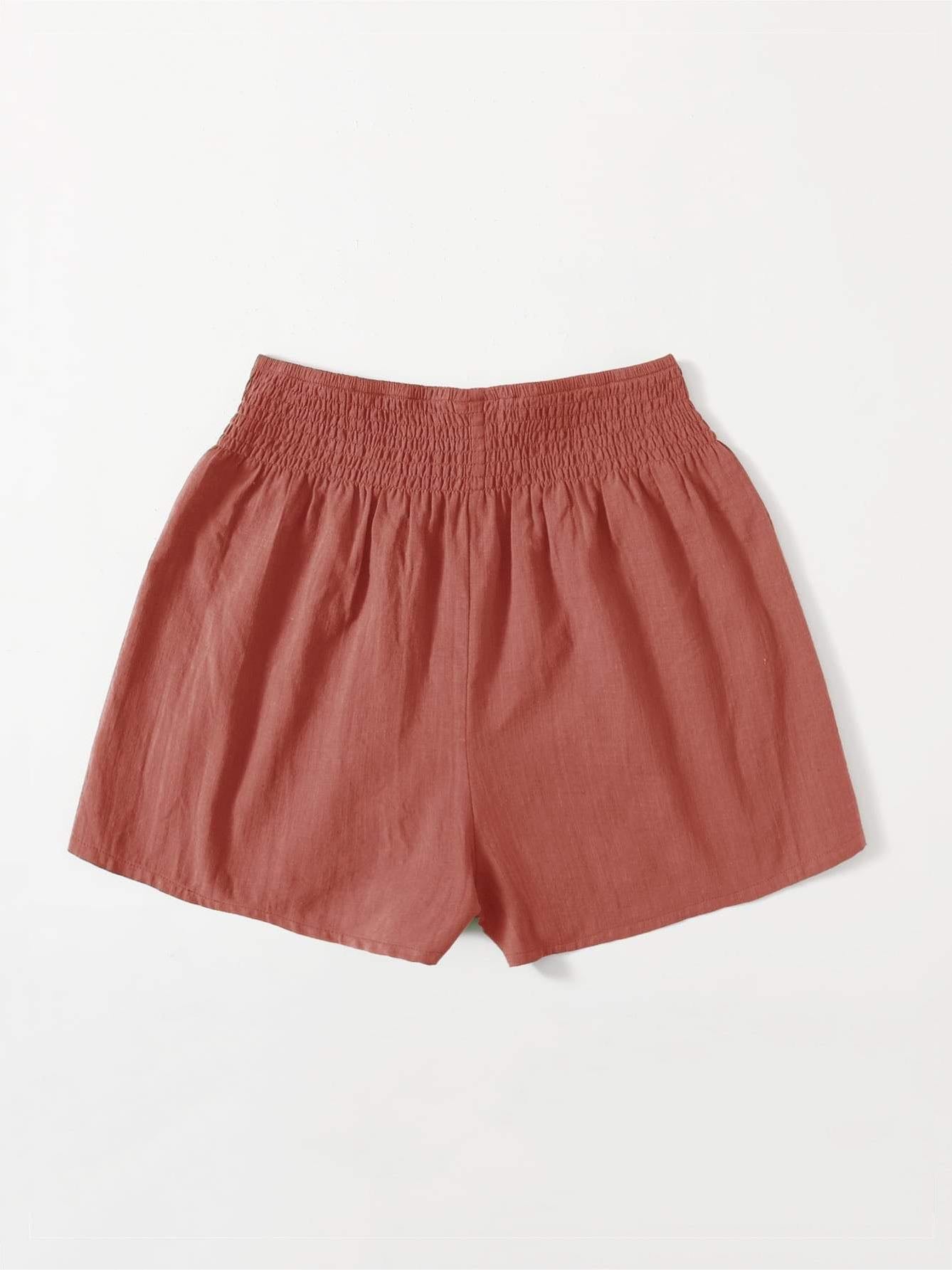Shirred Wide Waistband Shorts - INS | Online Fashion Free Shipping Clothing, Dresses, Tops, Shoes