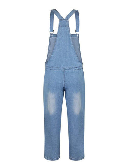 Simple Casual Drawstring Pocket Denim Jumpsuit - Jumpsuits & Rompers - INS | Online Fashion Free Shipping Clothing, Dresses, Tops, Shoes - 29/06/2021 - 30-40 - Bottom