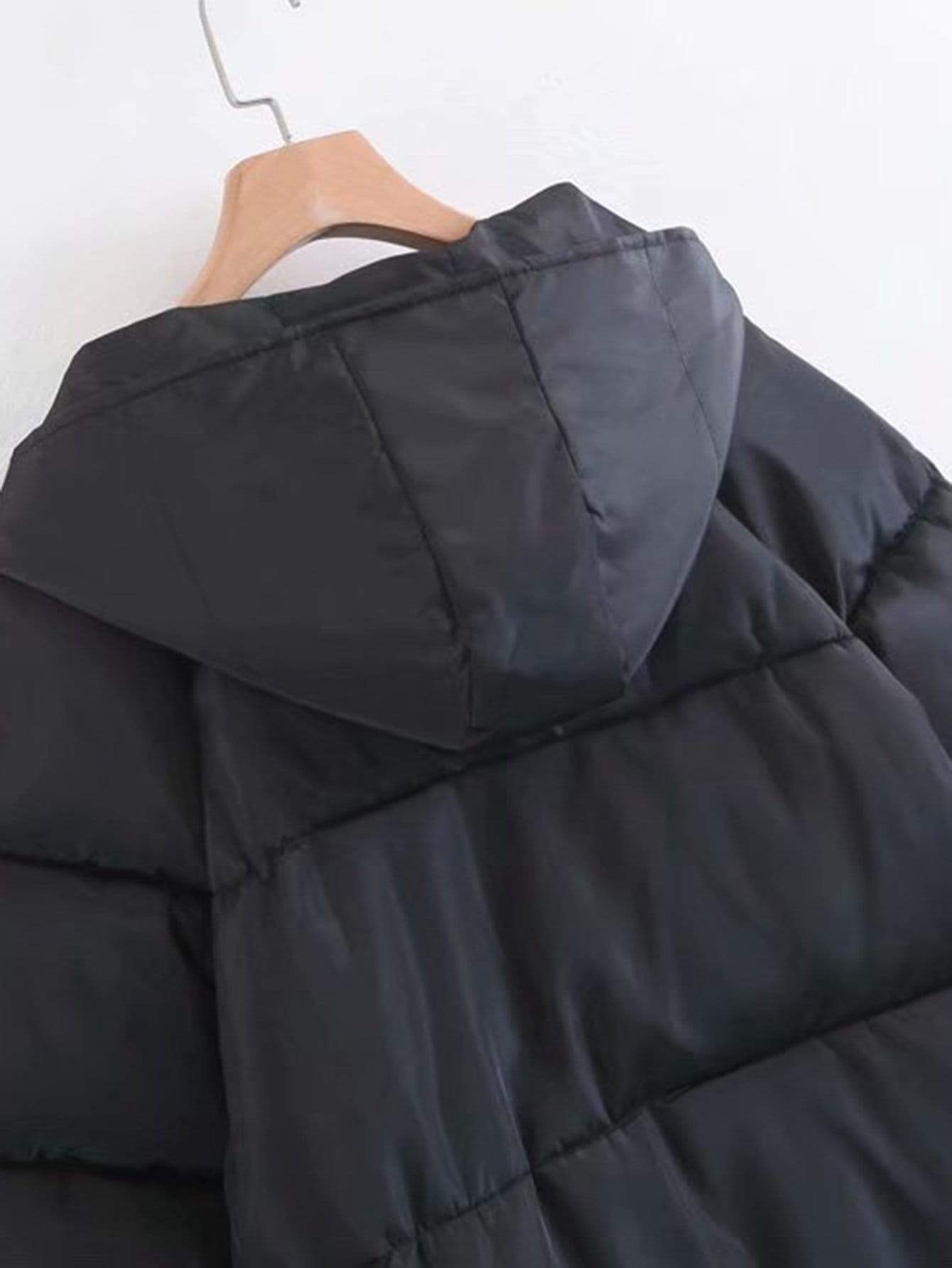 Single Breasted Hooded Puffer Coat - INS | Online Fashion Free Shipping Clothing, Dresses, Tops, Shoes