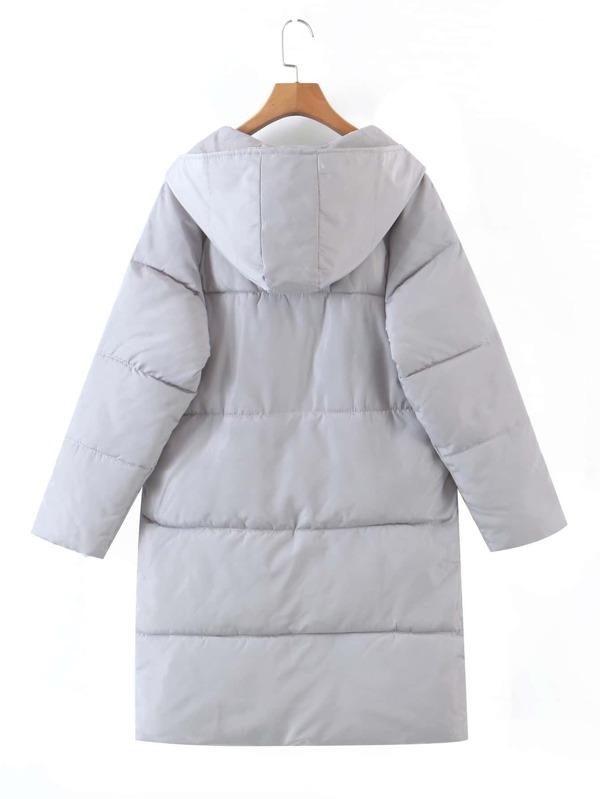 Single Breasted Hooded Puffer Coat - INS | Online Fashion Free Shipping Clothing, Dresses, Tops, Shoes