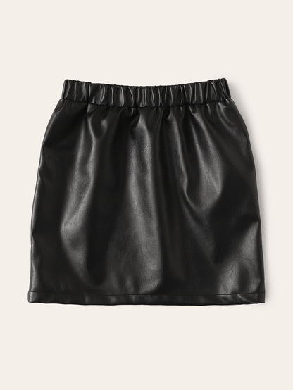 Slant Pocket PU Leather Skirt - INS | Online Fashion Free Shipping Clothing, Dresses, Tops, Shoes