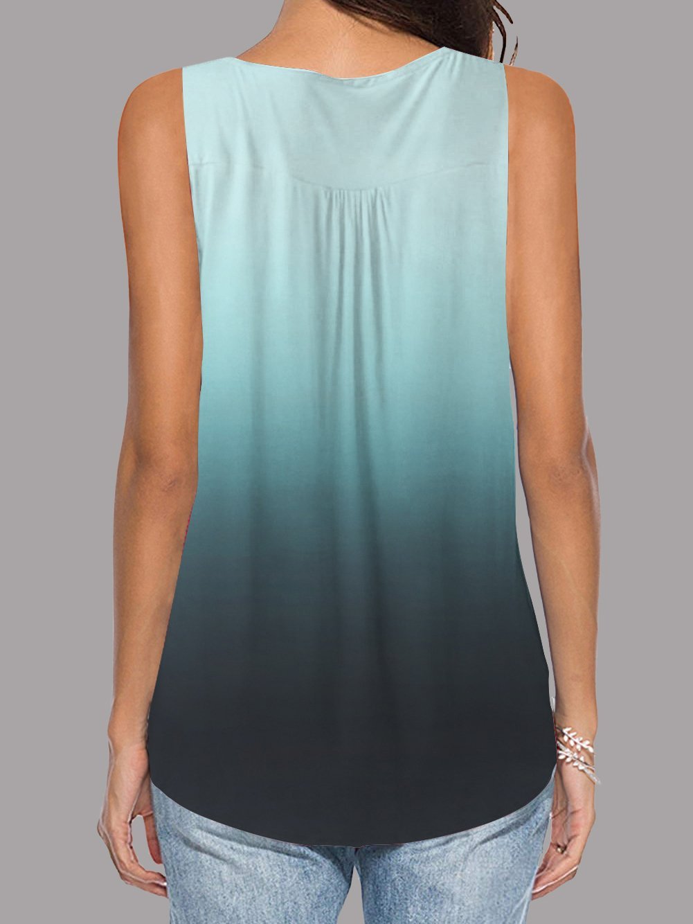 Sleeveless Gradient Tank Top - Tank Tops - INS | Online Fashion Free Shipping Clothing, Dresses, Tops, Shoes - 11/06/2021 - Color_Black - Color_Green