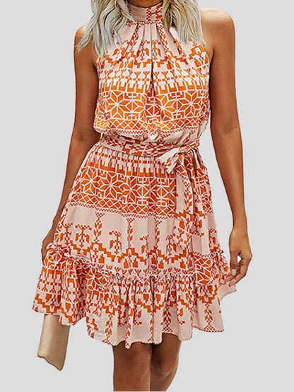 Sleeveless Off Shoulder Polka-dot Print Dress - Mini Dresses - INS | Online Fashion Free Shipping Clothing, Dresses, Tops, Shoes - 20-30 - 30/06/2021 - color-apricot