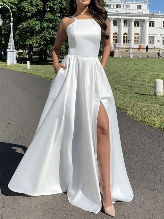 Sleeveless Open Back Split Maxi Dress - Maxi Dresses - INS | Online Fashion Free Shipping Clothing, Dresses, Tops, Shoes - 29/06/2021 - 30-40 - Category_Maxi Dresses