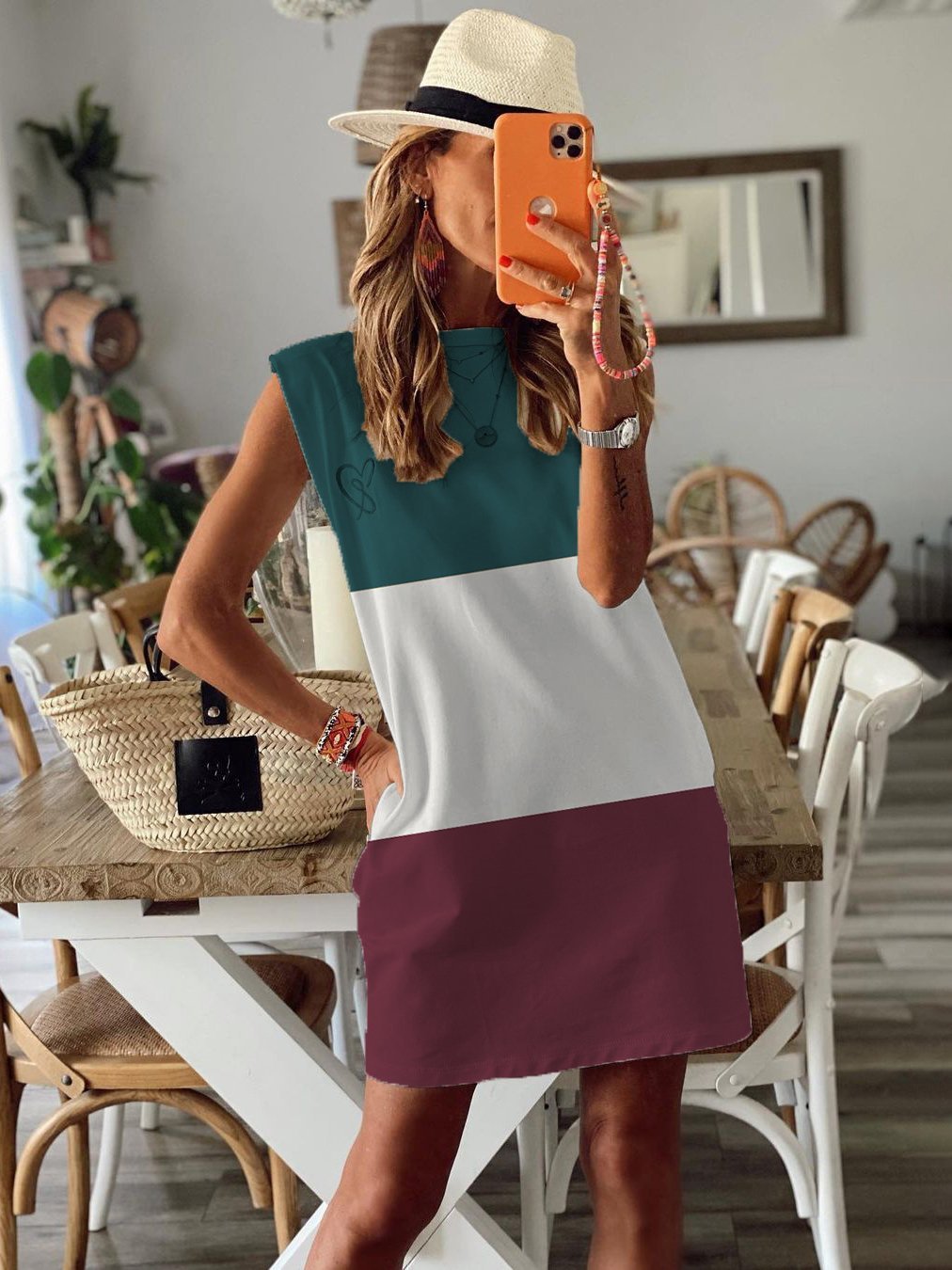 Sleeveless Pullover Skirt With Contrast Stitching - Mini Dresses - INS | Online Fashion Free Shipping Clothing, Dresses, Tops, Shoes - 20-30 - 26/07/2021 - color-green