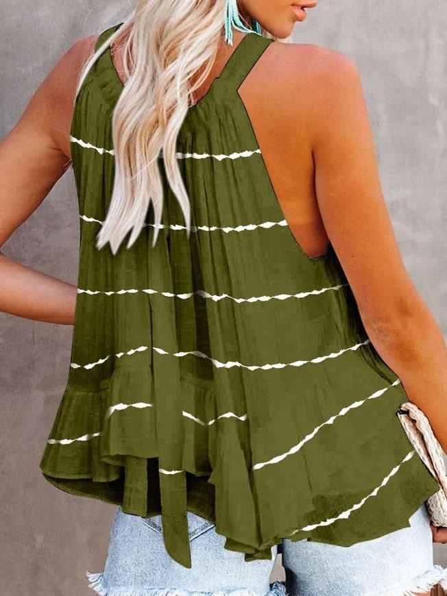 Sleeveless Striped Off-shoulder Pleated Top - Tank Tops - INS | Online Fashion Free Shipping Clothing, Dresses, Tops, Shoes - 20-30 - 26/07/2021 - color-black