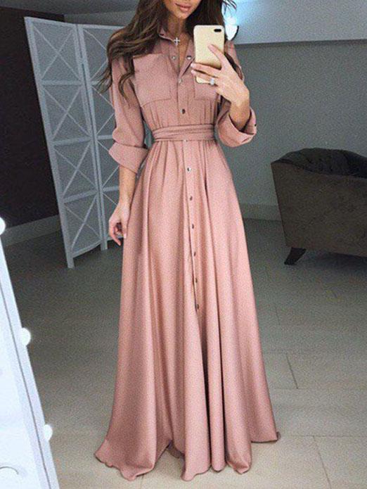 Slim-fit Long-sleeved Buttoned Lace Dress - Maxi Dresses - INS | Online Fashion Free Shipping Clothing, Dresses, Tops, Shoes - 28/06/2021 - 30-40 - color-black