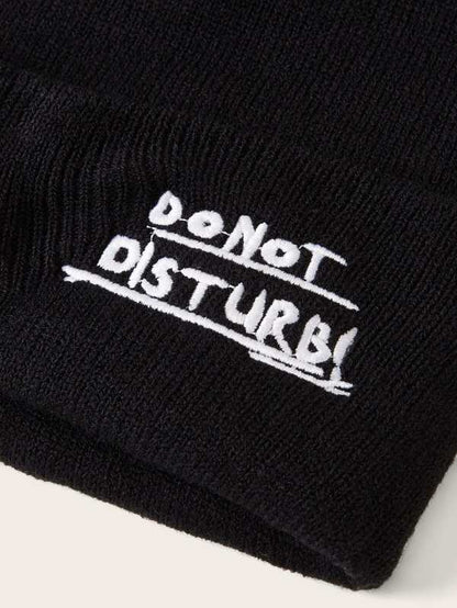 Slogan Embroidery Cuffed Beanie - INS | Online Fashion Free Shipping Clothing, Dresses, Tops, Shoes