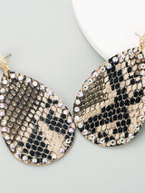 Snakeskin pattern diamond retro ethnic style earrings - LuckyFash™