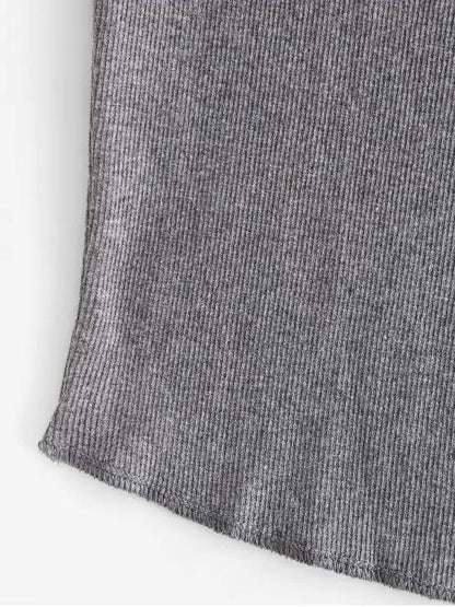 Snap Button Solid Ribbed Tank Top - INS | Online Fashion Free Shipping Clothing, Dresses, Tops, Shoes