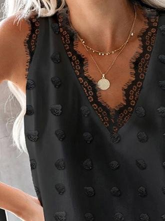 Solid Casual Lace Stitching V Neck Tank Top - Tank Tops - INS | Online Fashion Free Shipping Clothing, Dresses, Tops, Shoes - 20-30 - 21/06/2021 - color-apricot