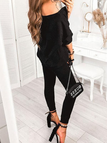 Solid Color Casual Lace-Up Pants Suit - INS | Online Fashion Free Shipping Clothing, Dresses, Tops, Shoes