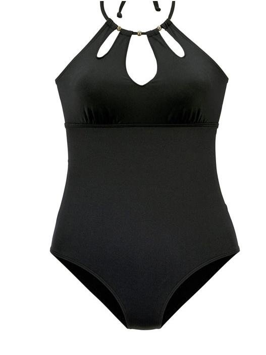 Solid Color Cut Out One-Piece Swimsuit - Swimsuits - INS | Online Fashion Free Shipping Clothing, Dresses, Tops, Shoes - 18/03/2021 - Beach - Black