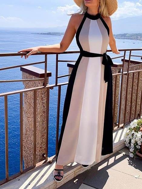 Solid Color High Waist Slimming Long Dress - White - INS | Online Fashion Free Shipping Clothing, Dresses, Tops, Shoes - 05/06/2021 - Color_White - DRE2106050113