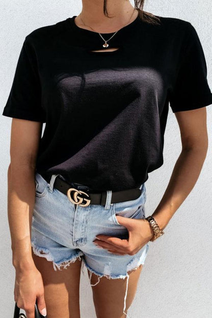 Solid Color Smart Rips T-Shirt - Mx T-shirts - INS | Online Fashion Free Shipping Clothing, Dresses, Tops, Shoes - GMC-Mx-T-shirts - Mx T-shirts - New t-shirts
