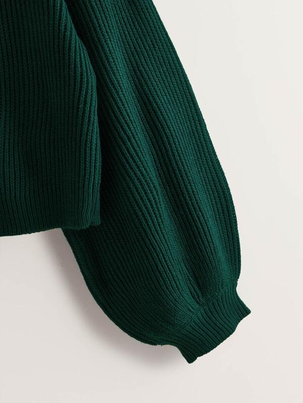 Solid Drop Bishop Sleeve Sweater - INS | Online Fashion Free Shipping Clothing, Dresses, Tops, Shoes