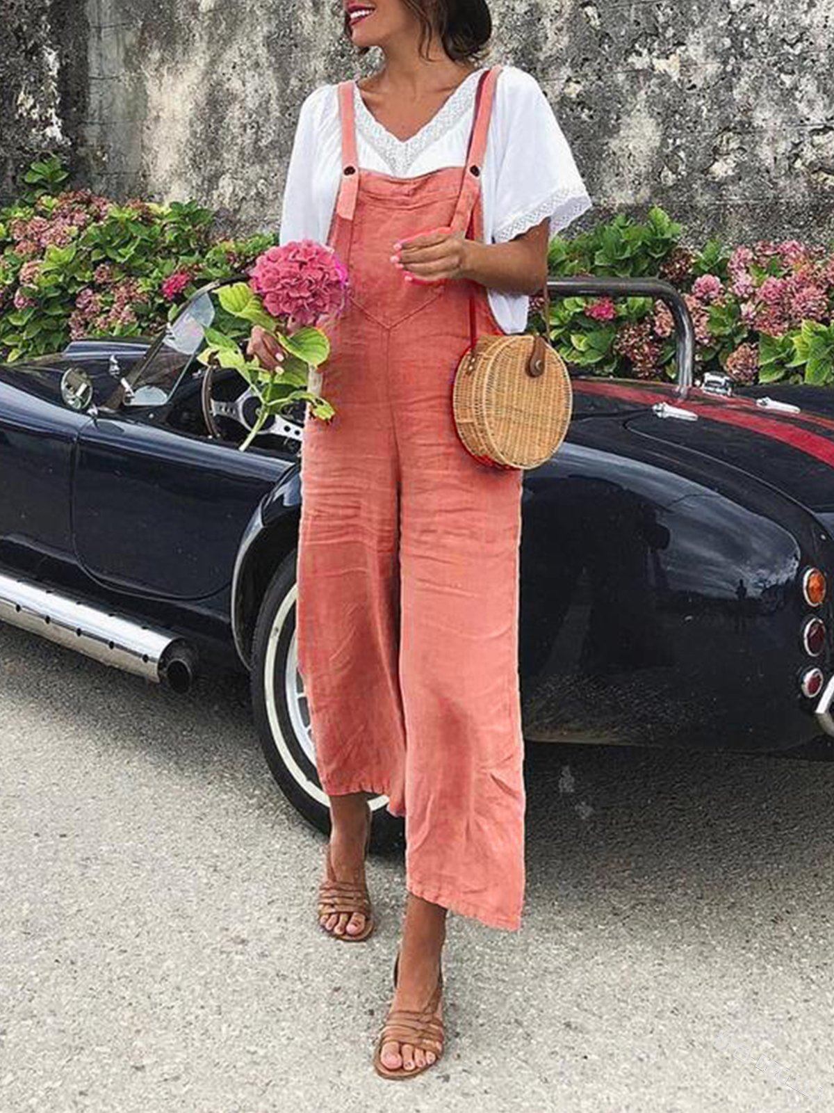 Solid Loose Straight-leg Casual Overalls - Jumpsuits & Rompers - INS | Online Fashion Free Shipping Clothing, Dresses, Tops, Shoes - 17/07/2021 - 20-30 - Bottoms