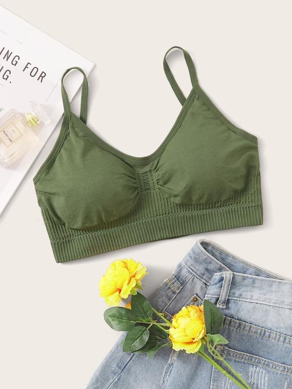 Solid Ribbed Bralette - INS | Online Fashion Free Shipping Clothing, Dresses, Tops, Shoes