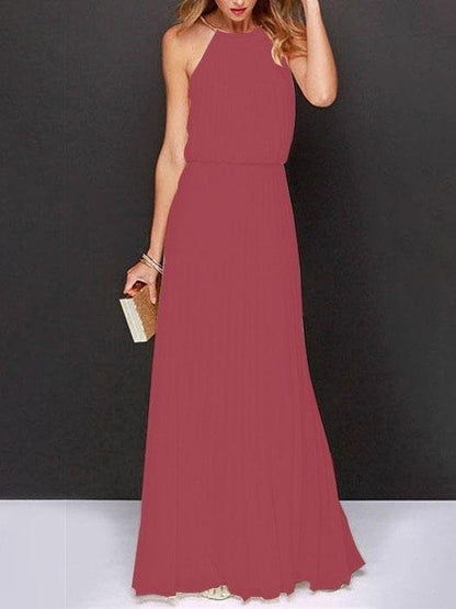 Solid Sleeveless Off-shoulder Dress - Maxi Dresses - INS | Online Fashion Free Shipping Clothing, Dresses, Tops, Shoes - 10-20 - 21/07/2021 - color-black