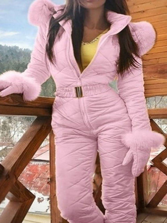 Solid Thermal Cotton Ski Suit Women's Jumpsuit - Jumpsuits & Rompers - INS | Online Fashion Free Shipping Clothing, Dresses, Tops, Shoes - 02/27/2021 - 2XL - 3XL