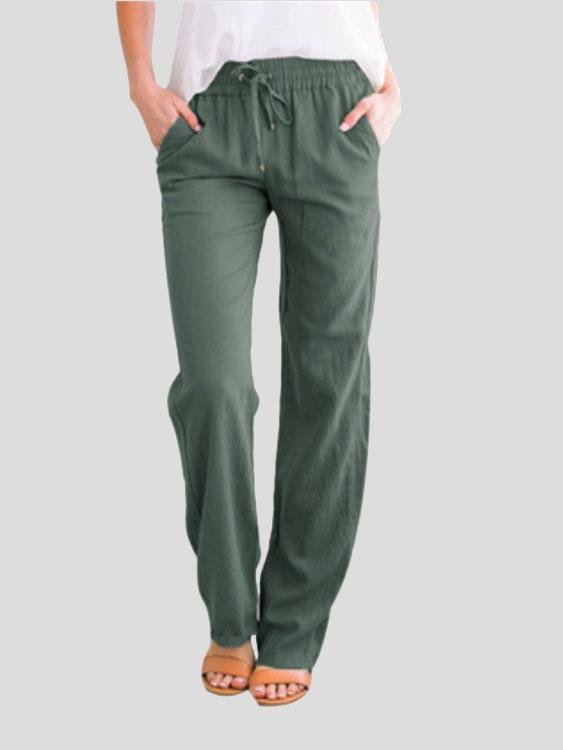 Solid Tie Casual Wide-leg Trousers - Pants - MsDressly | Online Fashion Free Shipping Clothing, Dresses, Tops, Shoes - 10-20 - 15/07/ - Bottoms