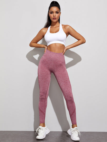 Space Dye Hollow Wide Waistband Sports Leggings - Leggings - INS | Online Fashion Free Shipping Clothing, Dresses, Tops, Shoes - 15/03/2021 - Autumn - Black