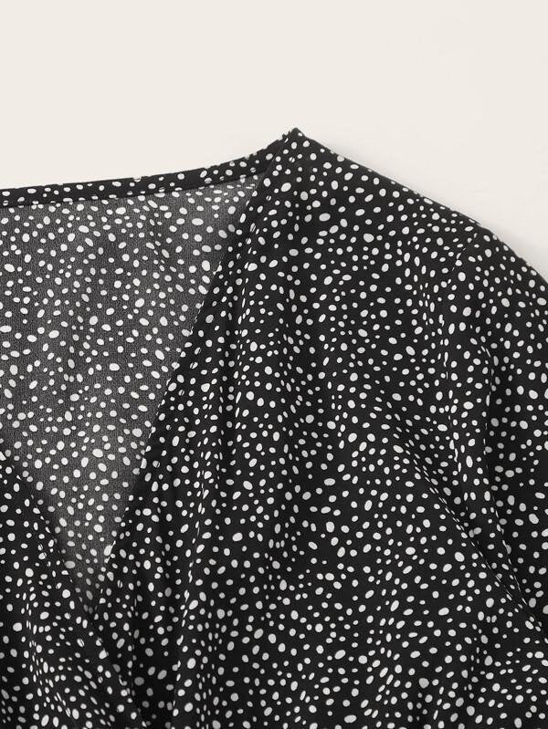 Speckled Smocked Long Sleeve Top - INS | Online Fashion Free Shipping Clothing, Dresses, Tops, Shoes