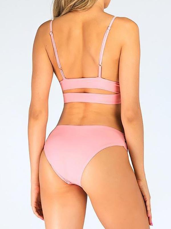Split Cutout Waist Bikini Set - Swimsuits - INS | Online Fashion Free Shipping Clothing, Dresses, Tops, Shoes - 06/04/2021 - AMZ - Bikini