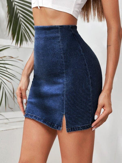 Split Hem Denim Skirt - INS | Online Fashion Free Shipping Clothing, Dresses, Tops, Shoes