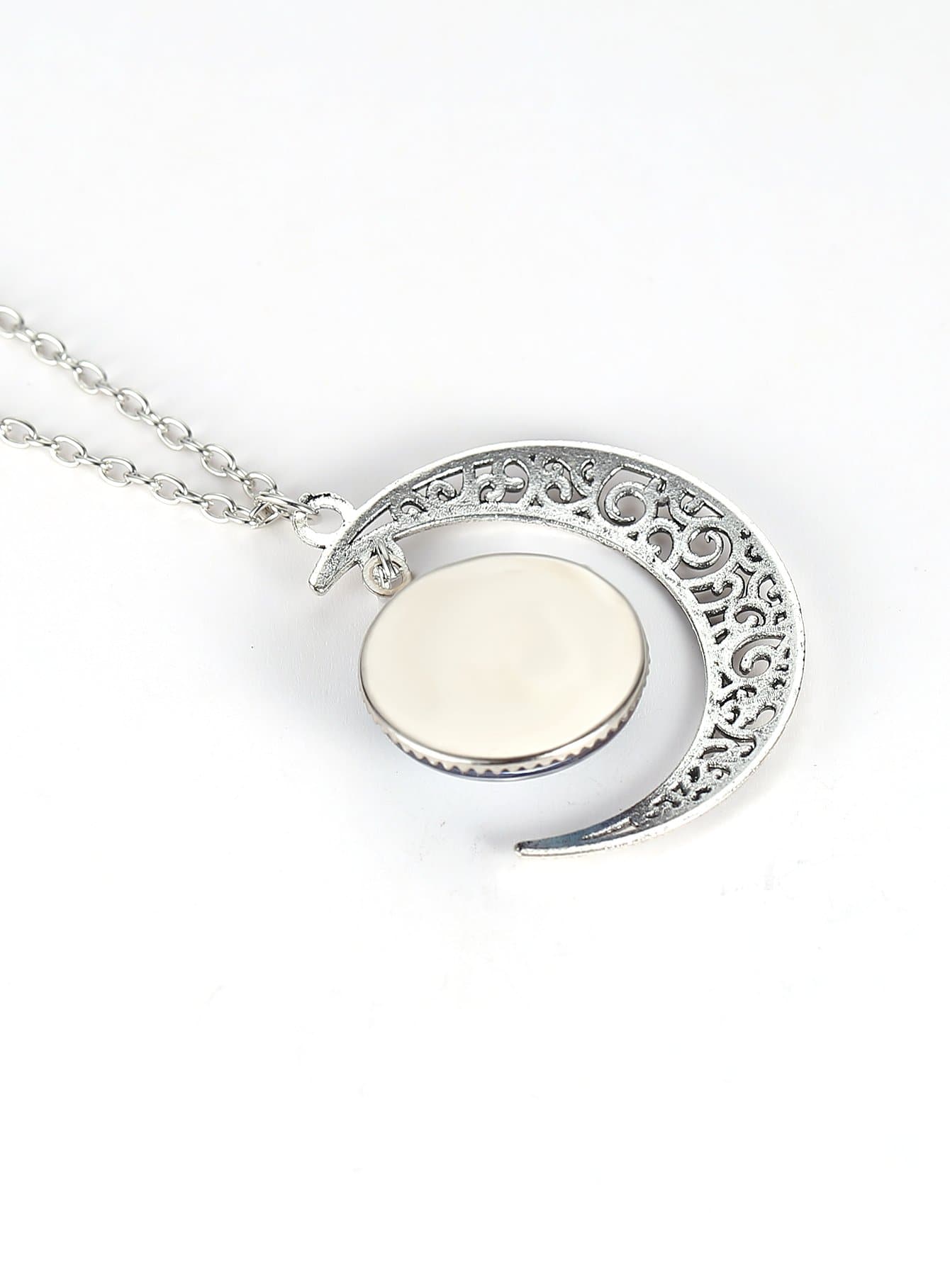 Star Sky Round & Moon Pendant Necklace