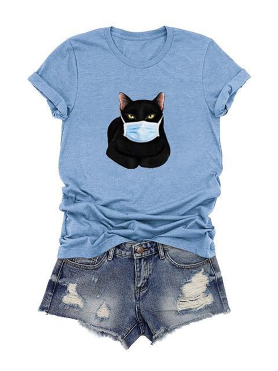 Stay at Home Cat Mom T-shirt - T-Shirts - INS | Online Fashion Free Shipping Clothing, Dresses, Tops, Shoes - Cat - Color_Black - GMC-black-cat-series