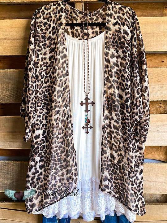 STOP ON THE WAY KIMONO - BROWN/LEOPARD - INS | Online Fashion Free Shipping Clothing, Dresses, Tops, Shoes