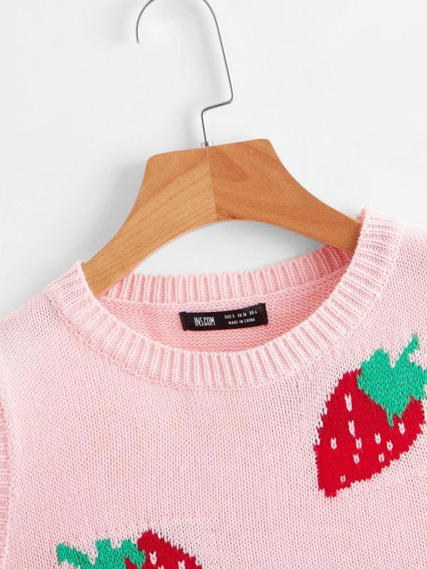 Strawberry Pattern Sweater Vest - INS | Online Fashion Free Shipping Clothing, Dresses, Tops, Shoes