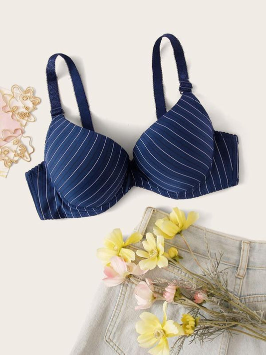 Striped Pattern Underwire Bra - INS | Online Fashion Free Shipping Clothing, Dresses, Tops, Shoes