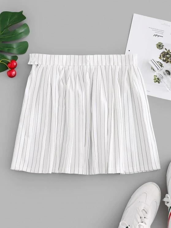 Stripes Mini Pleated Skirt - INS | Online Fashion Free Shipping Clothing, Dresses, Tops, Shoes